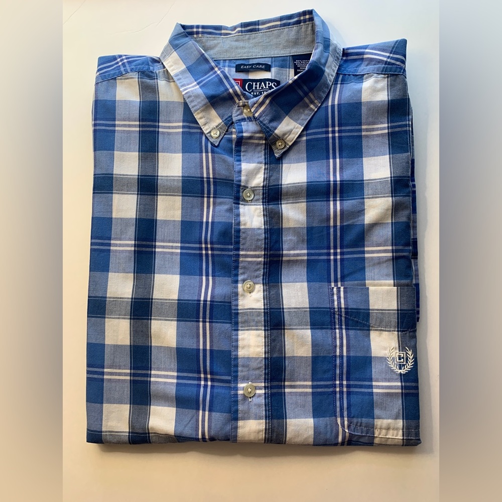 ⭐️Chaps Easy Care Casual Plaid Shirt Size XXL